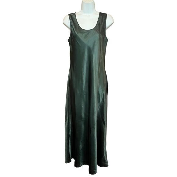 Max Mara Leisure Talete Satin Scoopneck Midi-Dress in Dark Green NWT Size 10 - Picture 3 of 9